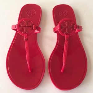tory burch red jelly sandals